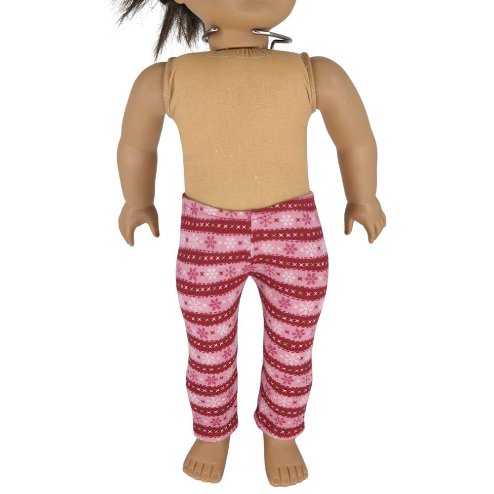 American Girl Red & Pink 2014 Retired Fair Isle Pajama Bottoms For 18" Dolls EUC